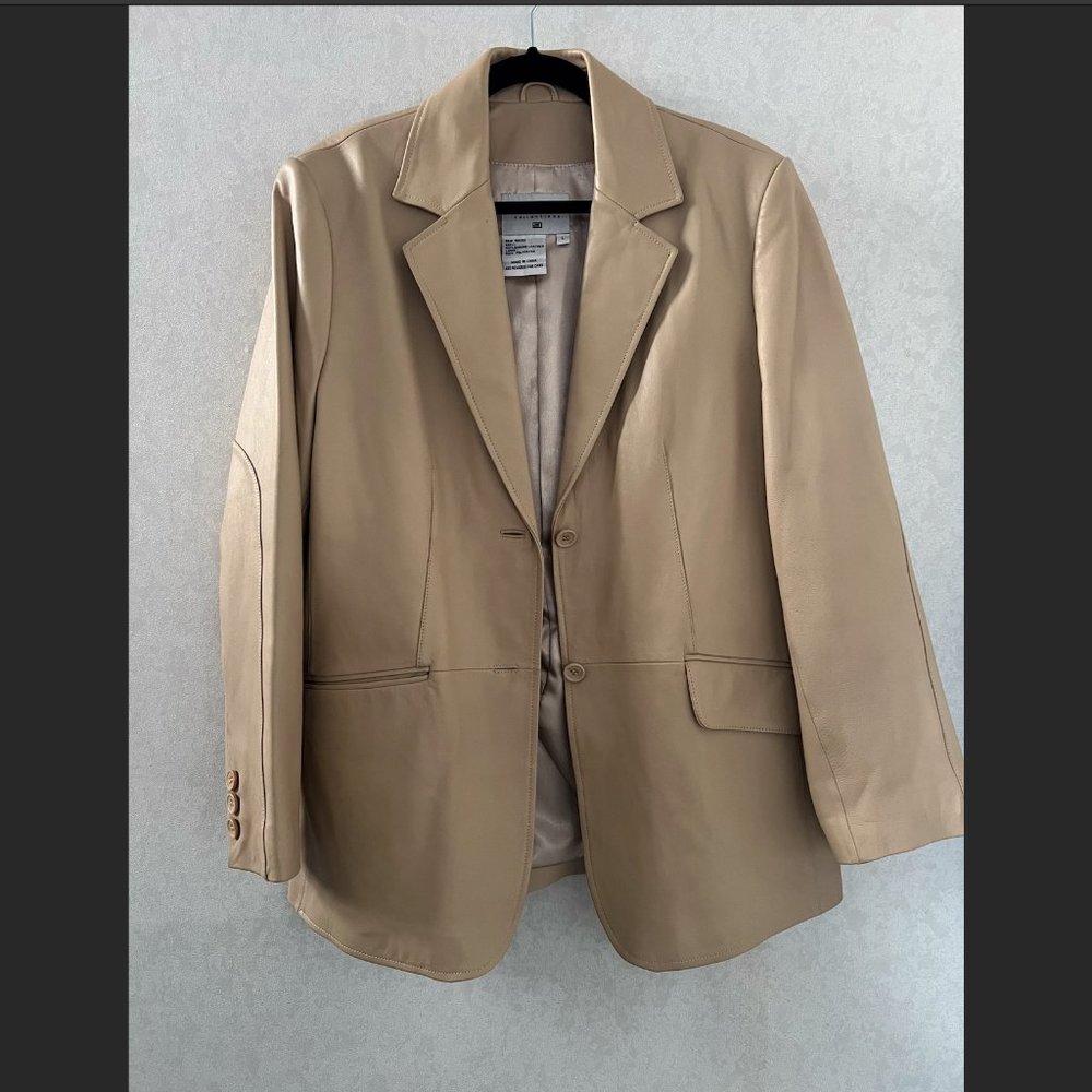 Vintage Camel Leather Blazer